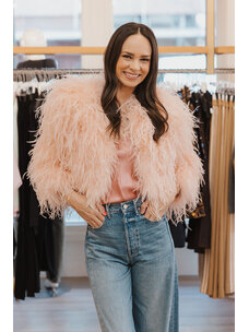 ALICE + OLIVIA KIDMAN FEATHER JACKET