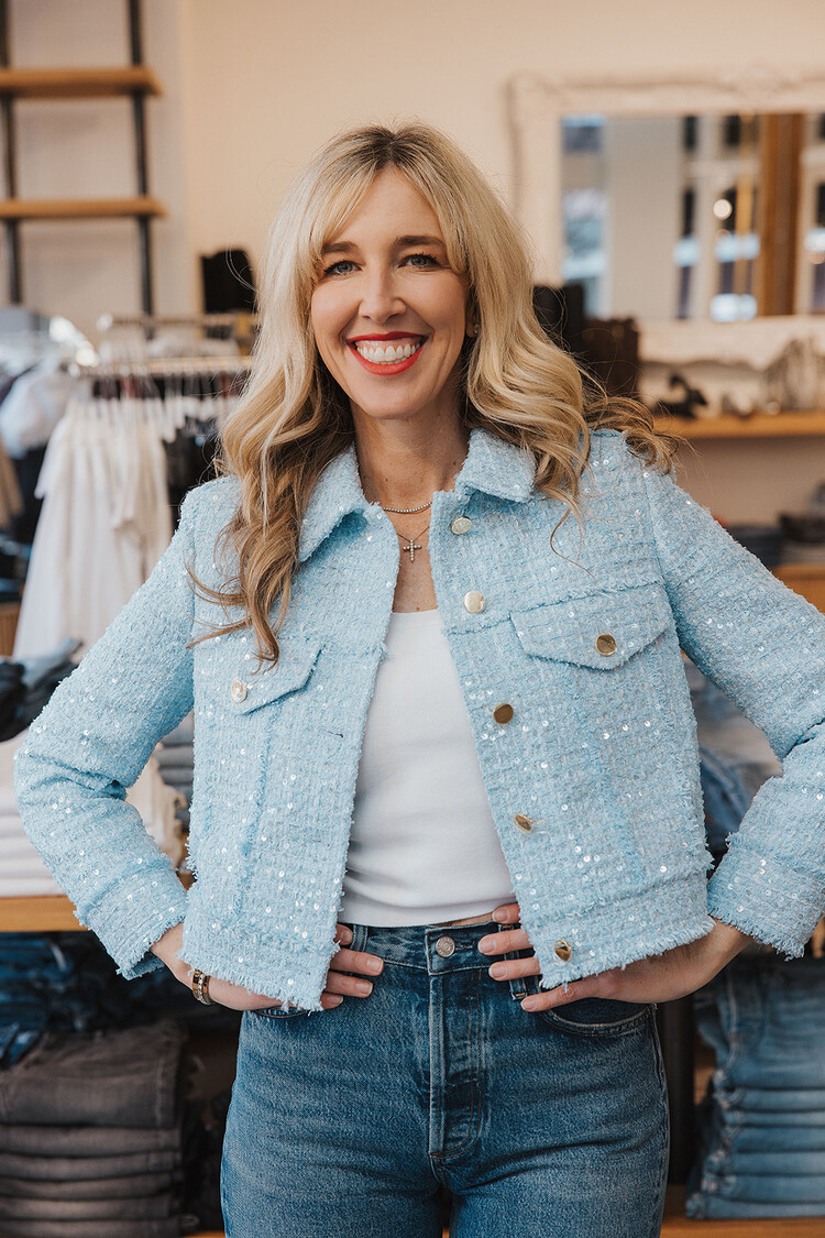 ALICE + OLIVIA CHLOE CROPPED TWEED JACKET