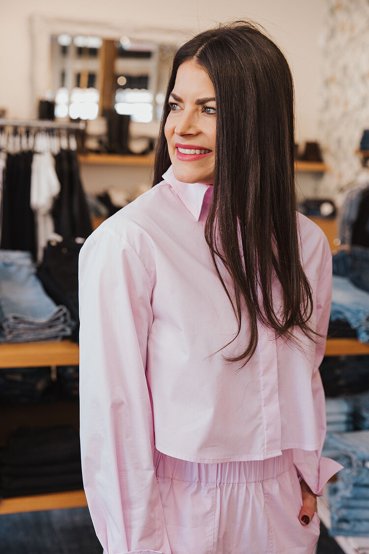 SIMKHAI  RENATA CROPPED SHIRT