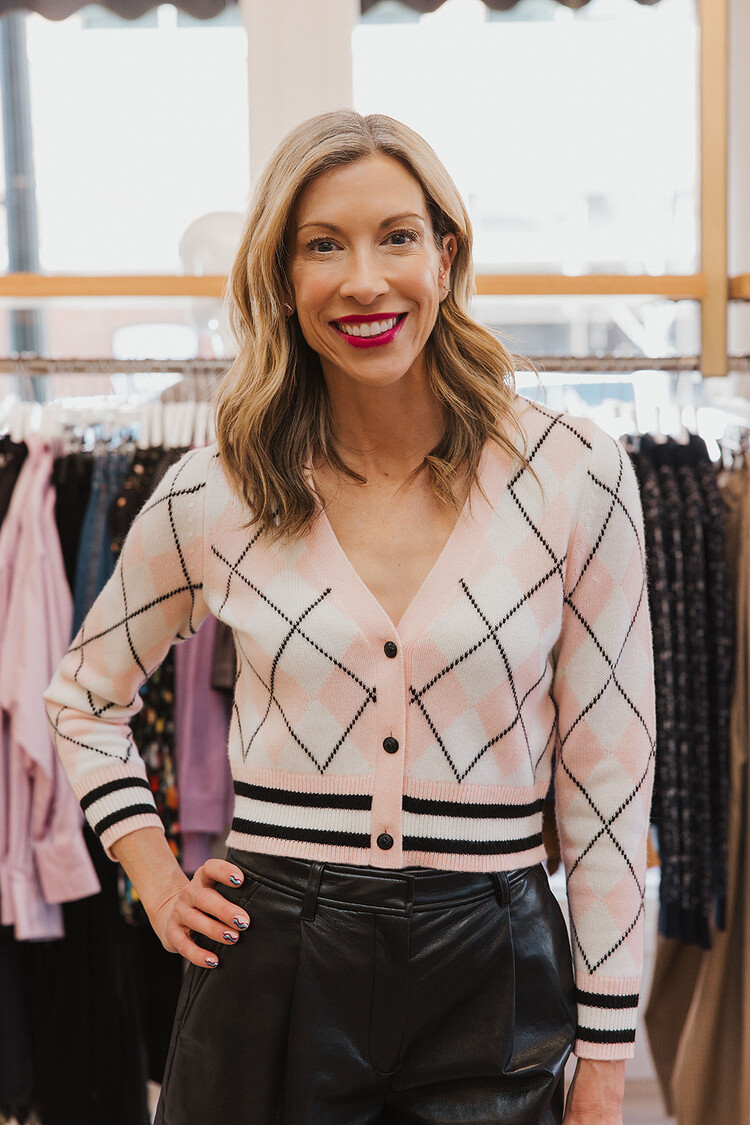 ALICE + OLIVIA GRACE ARGYLE CARDIGAN