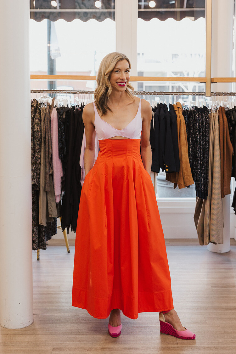 SIMKHAI  MADDY COTTON MIDI DRESS