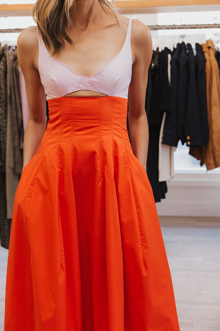 SIMKHAI  MADDY COTTON MIDI DRESS