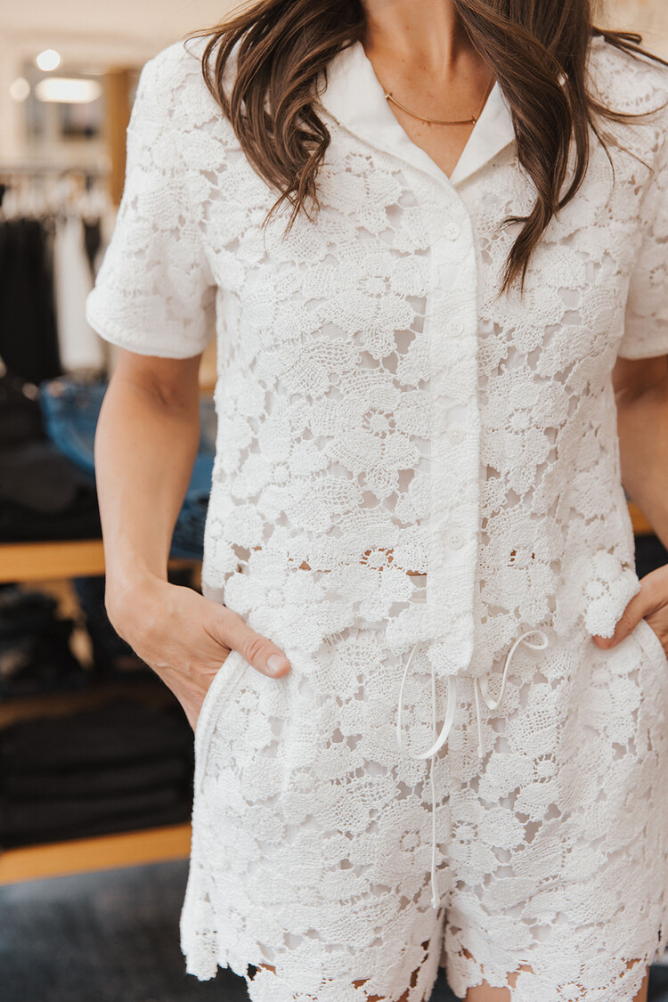 SIMKHAI  GLENN LACE CAMP SHIRT