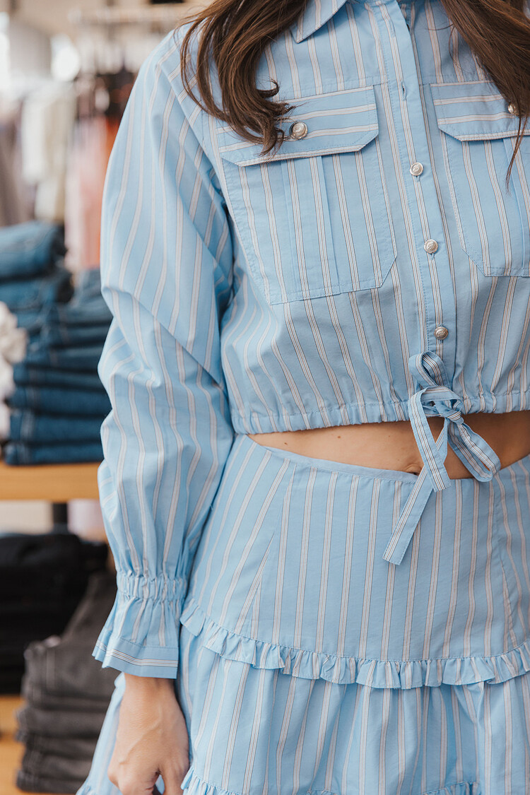 CINQ À SEPT LILI STRIPE PREZLEY TOP