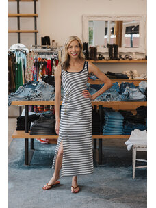 SIMKHAI BECKER COTTON JERSEY MIDI DRESS