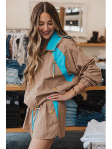 L'AGENCE LARK COLOR BLOCKED WINDBREAKER