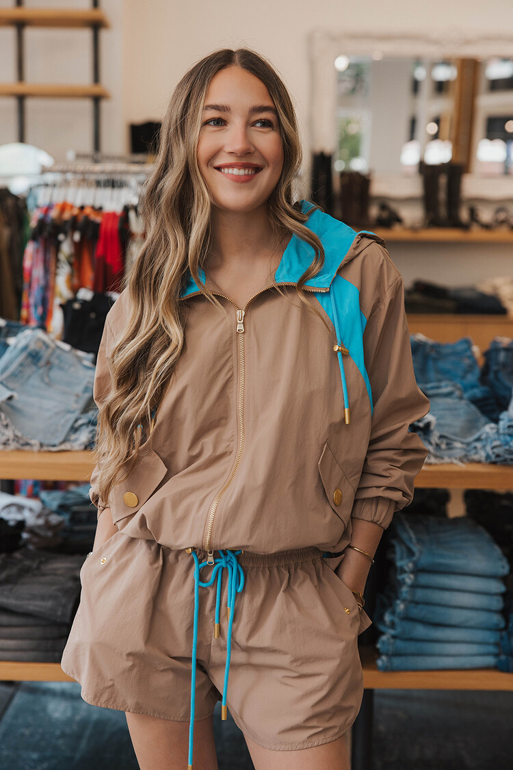 L'AGENCE  LARK COLOR BLOCKED WINDBREAKER