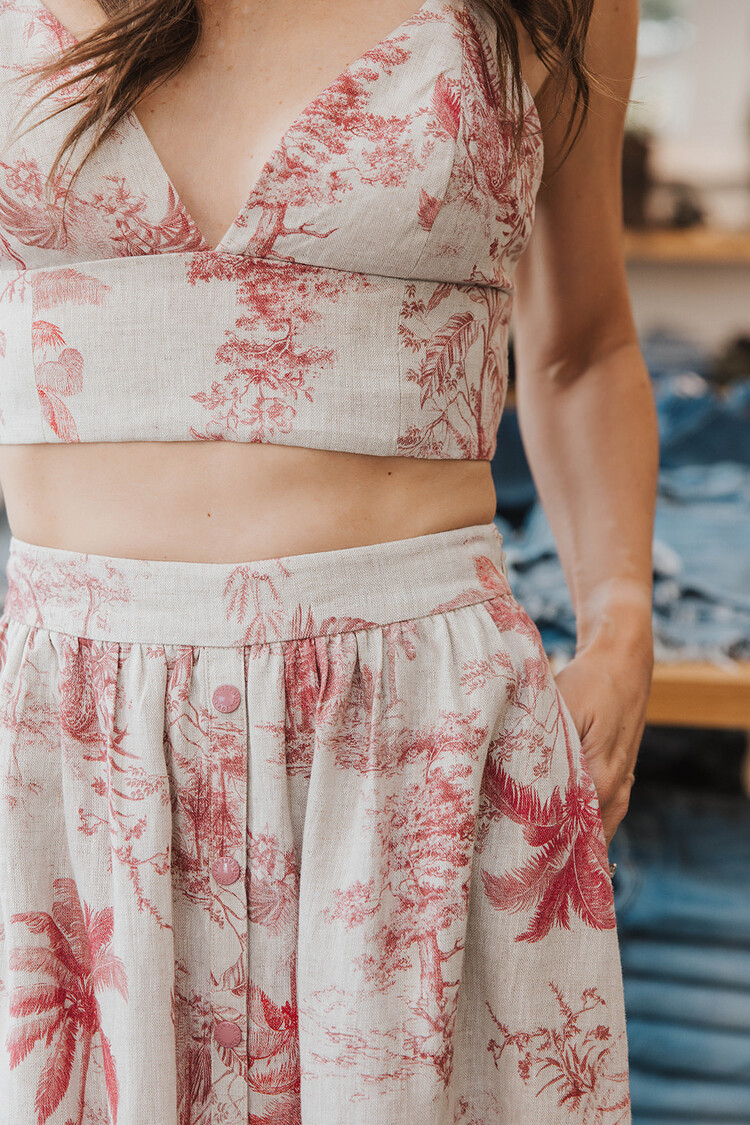 SEINA FRONT POCKET MIDI SKIRT