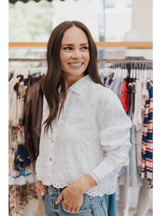 LOVESHACKFANCY DELANO LINEN TOP