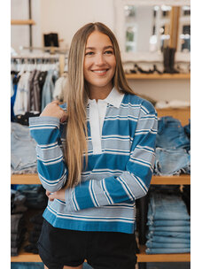 RAG & BONE KELLY STRIPE POLO L/S