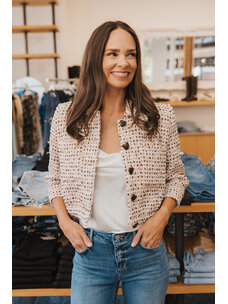 L'AGENCE JIA CROP SLV TWEED JACKET