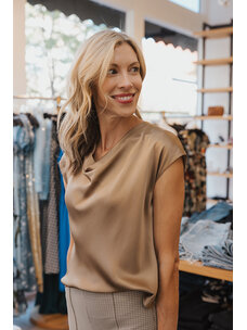VINCE COWL NECK CAP SLEEVE BLOUSE
