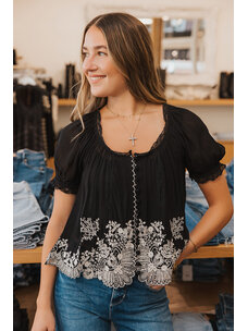 ALICE + OLIVIA ALICE AND OLIVIA ODETTE EMBR PUFF SLV PINTUCK