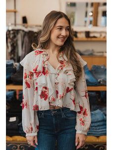CINQ À SEPT CINQ A SEPT AURORA WILTED POPPY TOP