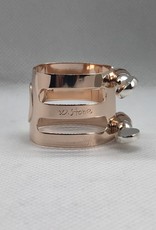 Ishimori Wood Stone Tenor Saxophone Metal Ligature for Selmer Rubber Mouthpiece Solid Silver with Pink Gold Plate