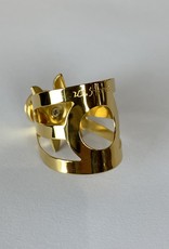 Ishimori Ishimori Wood Stone Tenor Sax Ligature Classic #7 Otto Link Metal Gold Plated