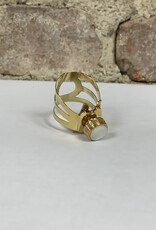 Ishimori Ishimori Wood Stone Bare Brass Tenor - Metal Otto Link (Classic 7) Ligature