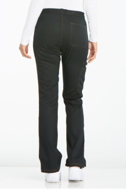 DICKIES Black Mid Rise Straight Leg Women's Drawstring Pants DK106