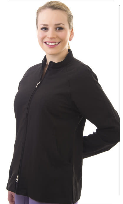 Black Mandarin Collar Women's Jacket 805