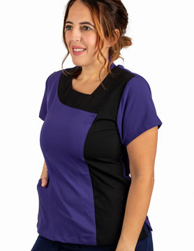 Excel Grape Contrast Women's Scrub Top 619