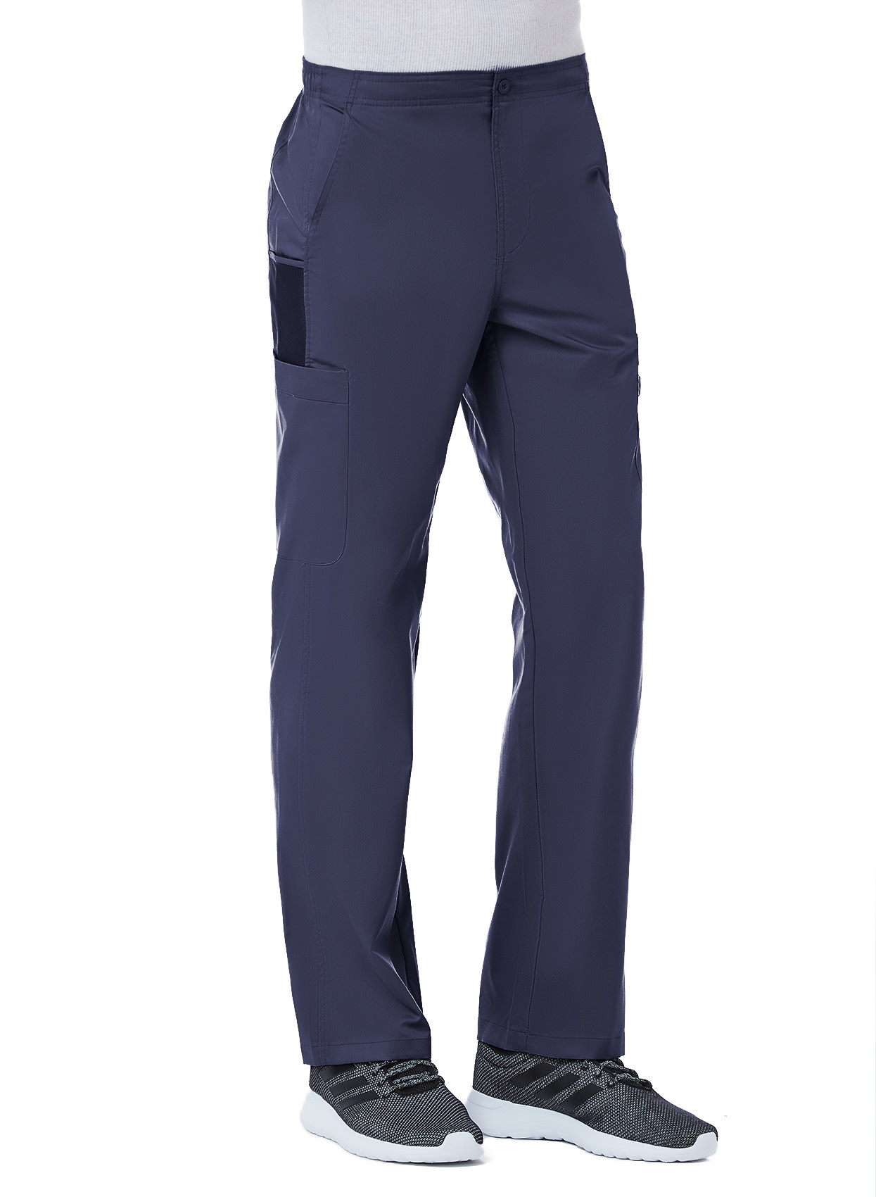 Navy Blue Men's Half Elastic 8-Pocket Tall Cargo Pants 8308T