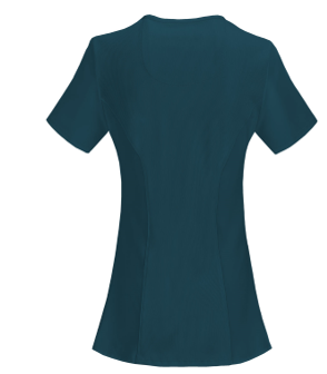 CHEROKEE Caribbean Blue Infinity Women's Mock Wrap Scrub Top 2625A