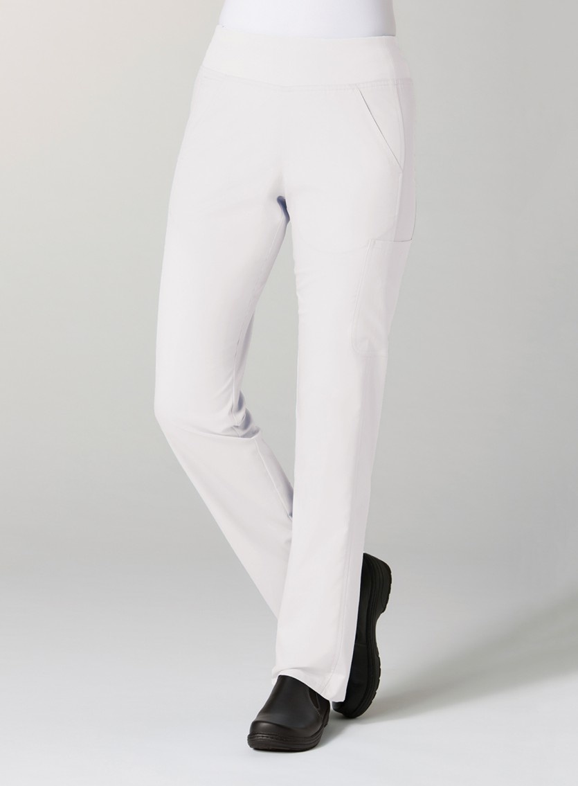 White Pure Yoga 7-Pocket Women's Scrub Pants 7338