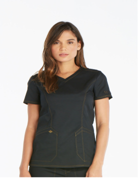 DICKIES Black Essence V-Neck Women's Top DK803