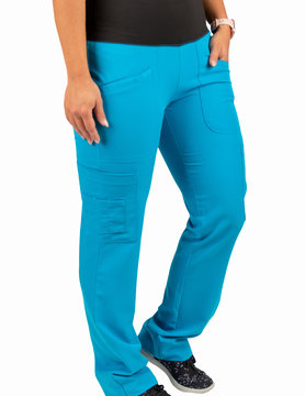 Excel Jewel Blue Women's Yoga Waistband Scrub Pants 985