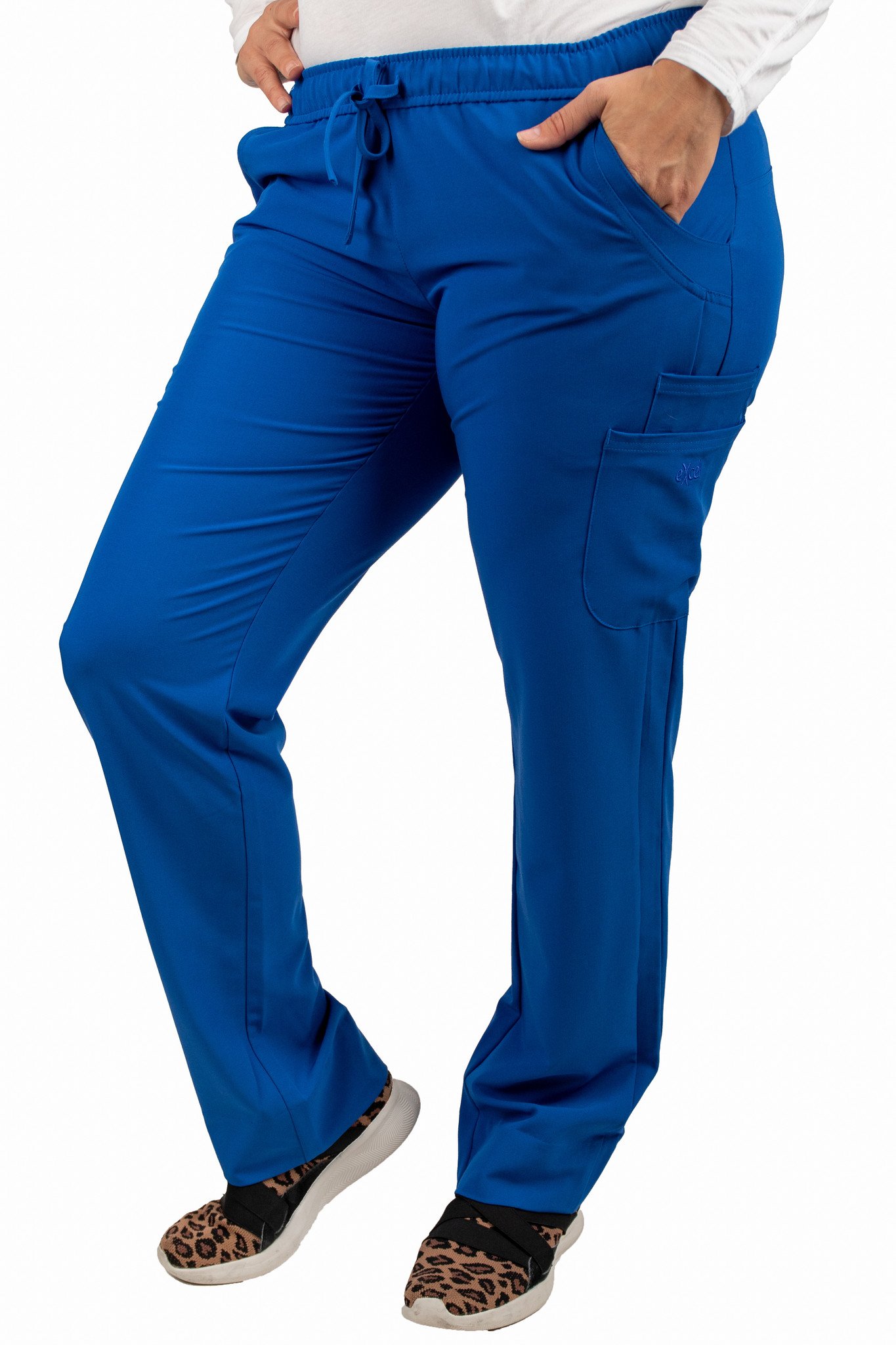 Royal Blue Women's Drawstring Waistband Fitted Pants 960