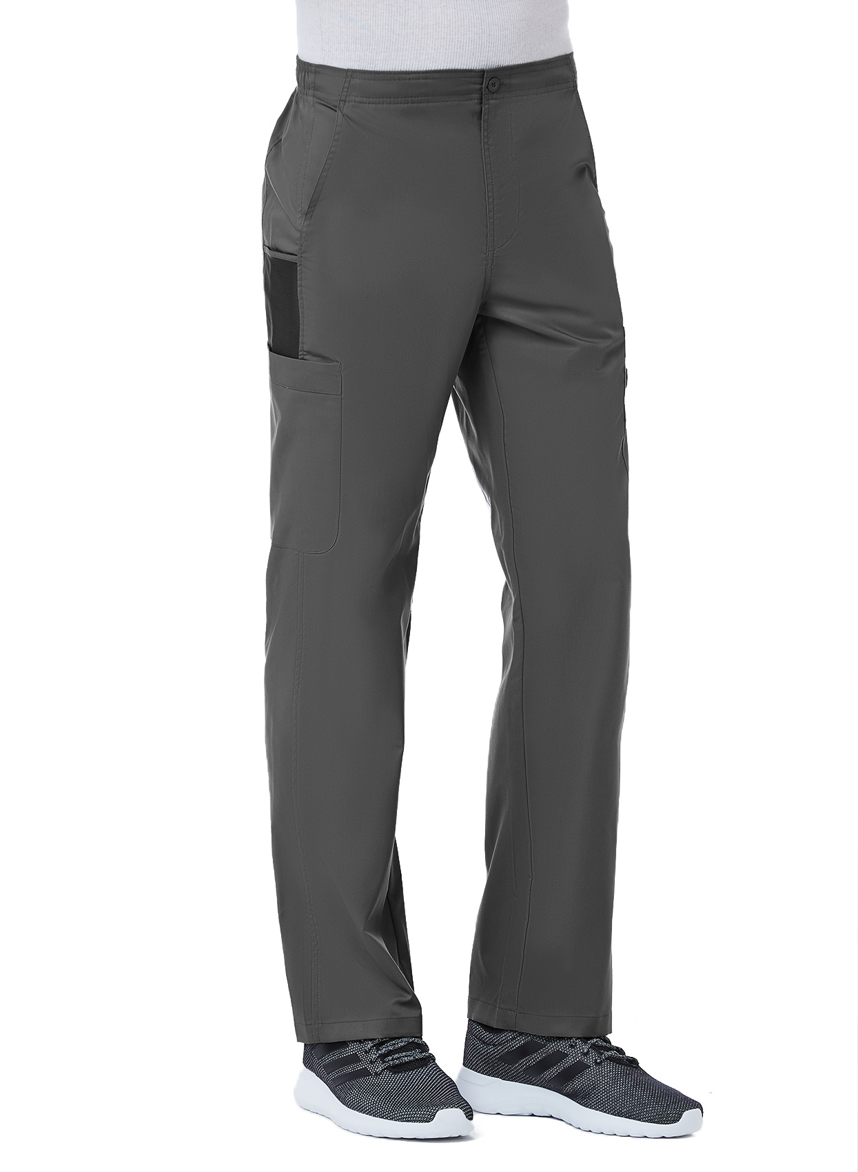 Charcoal Men's Half Elastic 8-Pocket Tall Cargo Pants 8308T