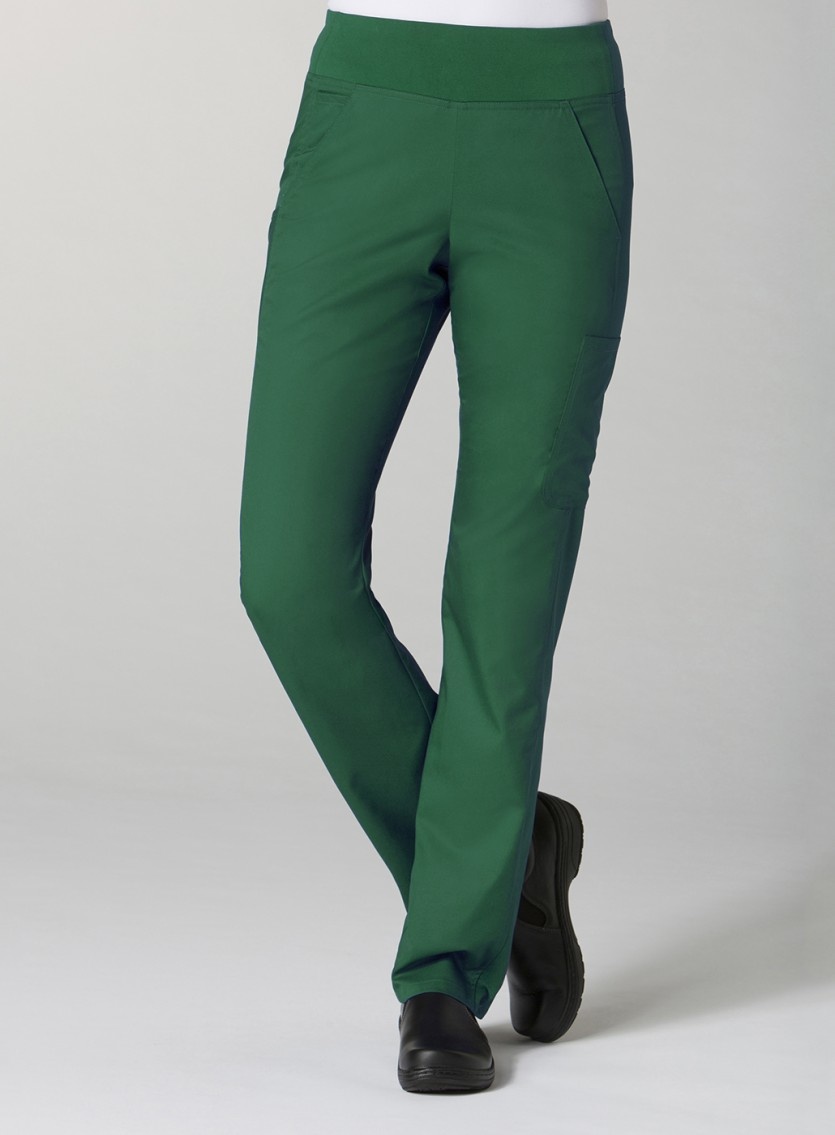 Hunter Green Pure Yoga 7-Pocket Women's Scrub Pants 7338