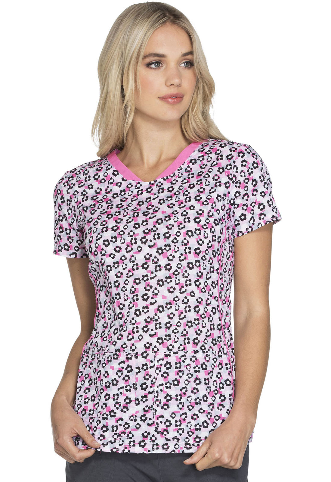 HEART SOUL HeartSoul Prints V-Neck Top HS601