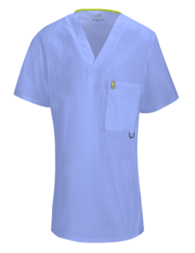 CODE HAPPY Code Happy Bliss Ciel Blue Men's V-Neck Scrub Top 16600A