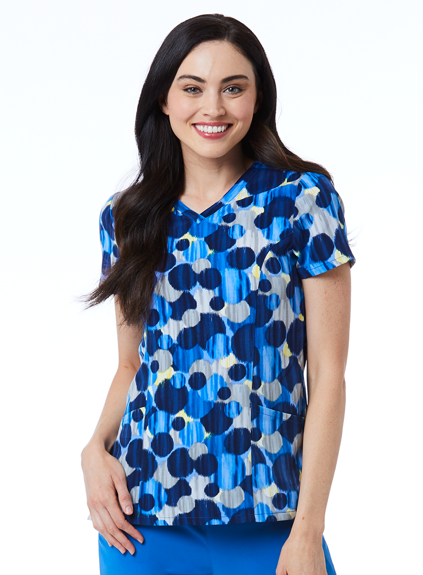 Prints Spot On Curved V-Neck Print Top 1747 SPO