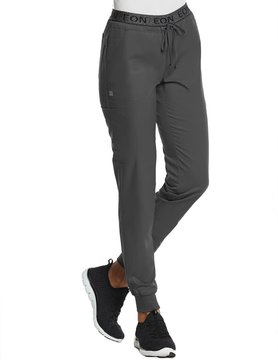 EON Sports Eon Sports Charcoal Full Elastic Logo Waist Women's Jogger Scrub Pants 7378