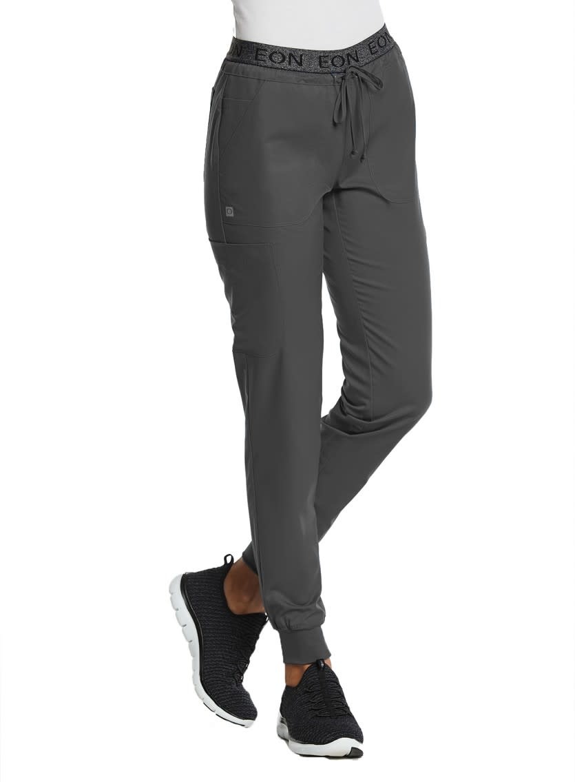 EON Sports Charcoal Sporty Full Elastic Logo Waist Jogger Pants 7378