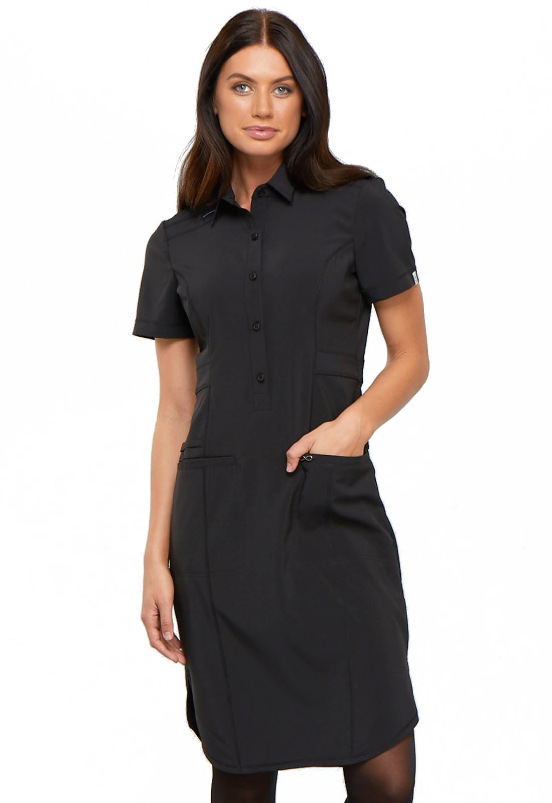 CHEROKEE Button Front Dress Black CK510A