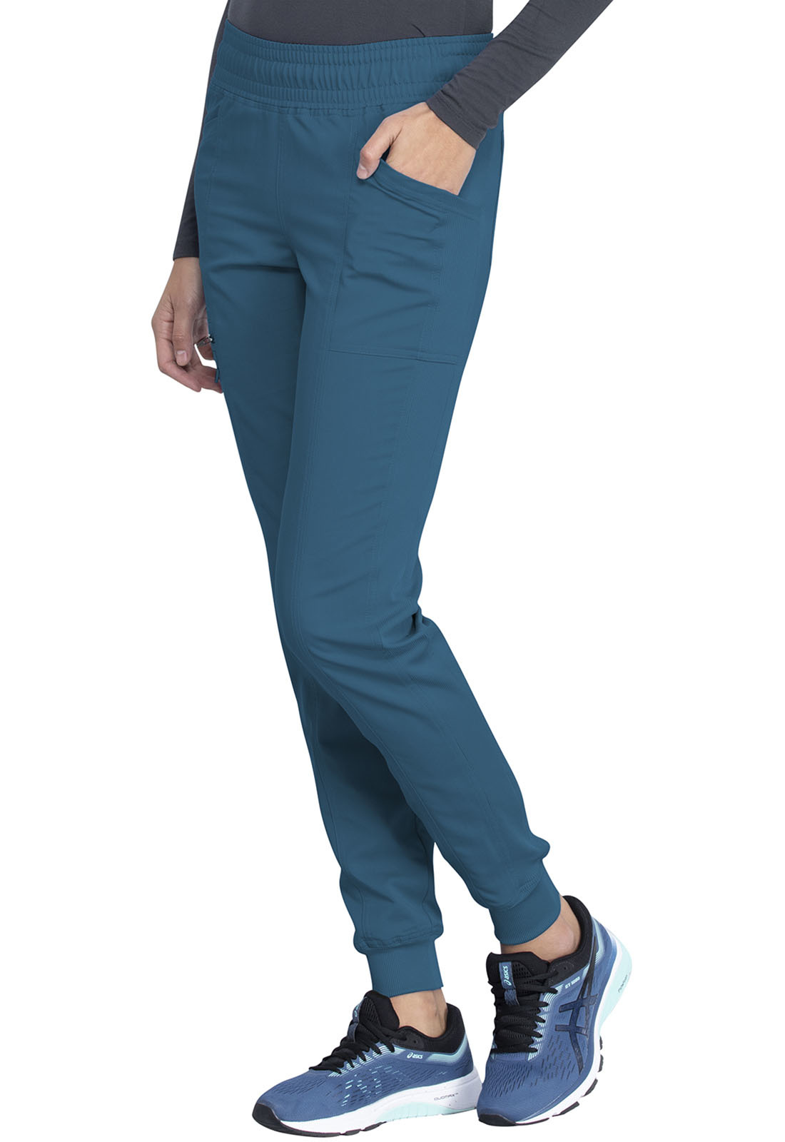 Caribbean Blue Cherokee Tall Women's Mid-Rise Jogger Scrub Pants