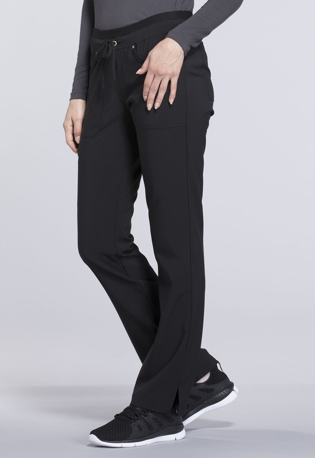 CHEROKEE Drawstring Pants Black CK010P-BLK-Medium Petite