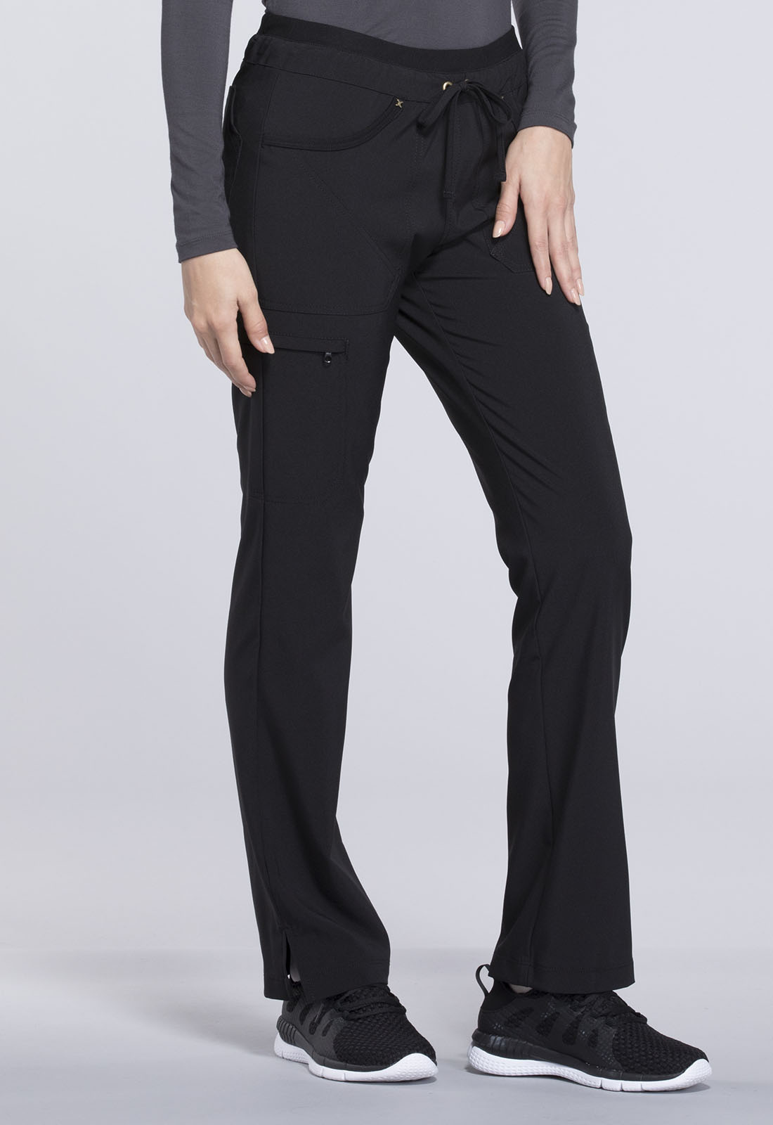 CHEROKEE Drawstring Pants Black CK010P-BLK-Medium Petite