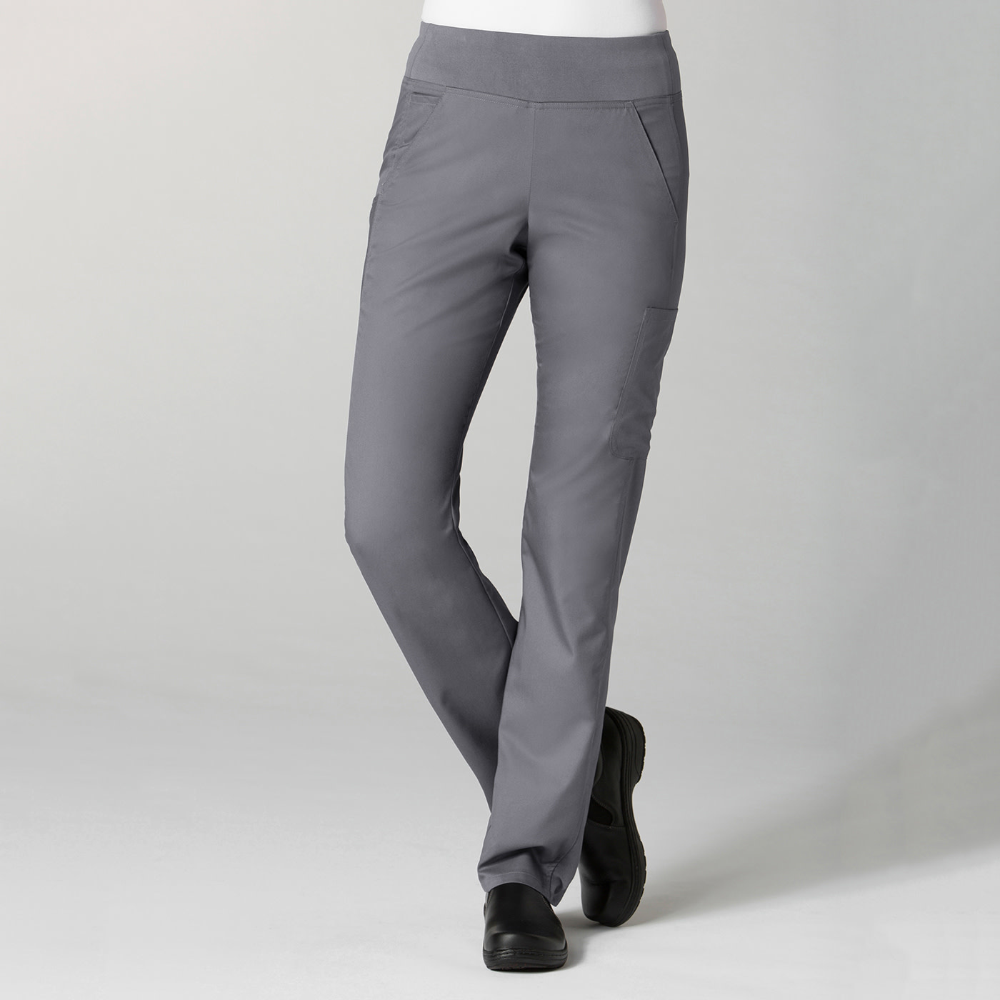 Pewter Grey Pure Yoga 7-Pocket Petite Women's Scrub Pants 7338P