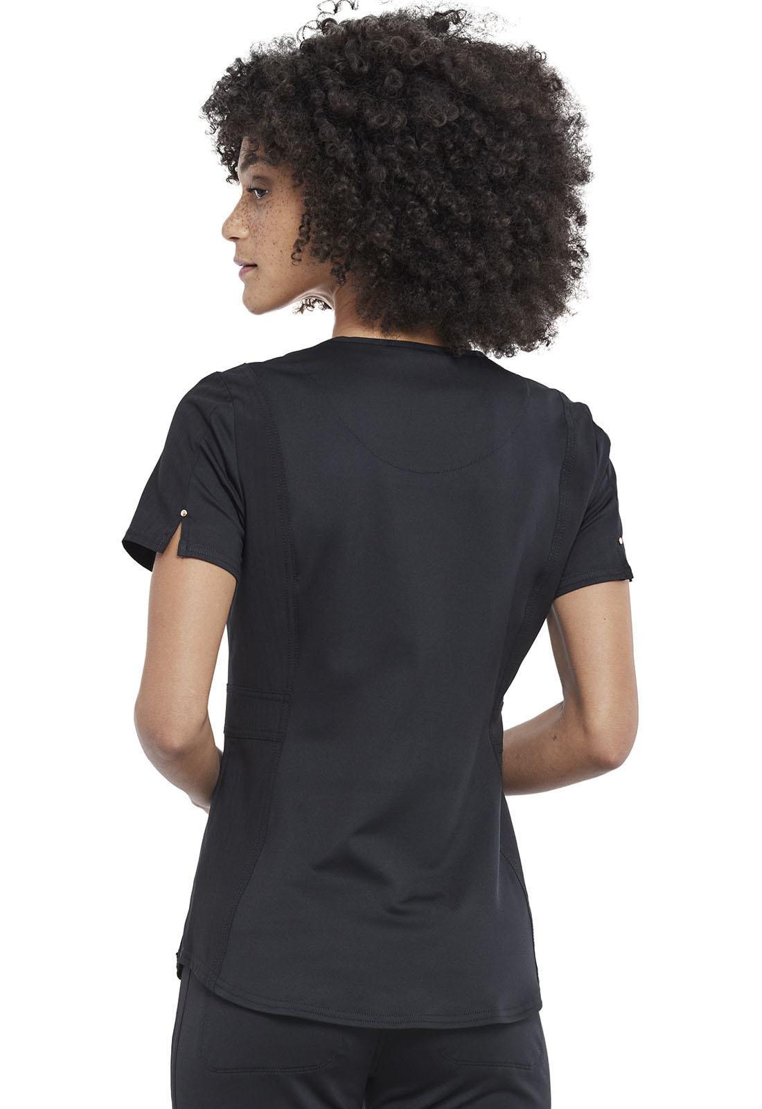 Full Zip Front Black Scrub Top CK915-BLK - The Nursing Store Inc.