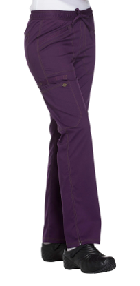 DICKIES Eggplant Mid Rise Straight Leg Women's Drawstring Pants DK106