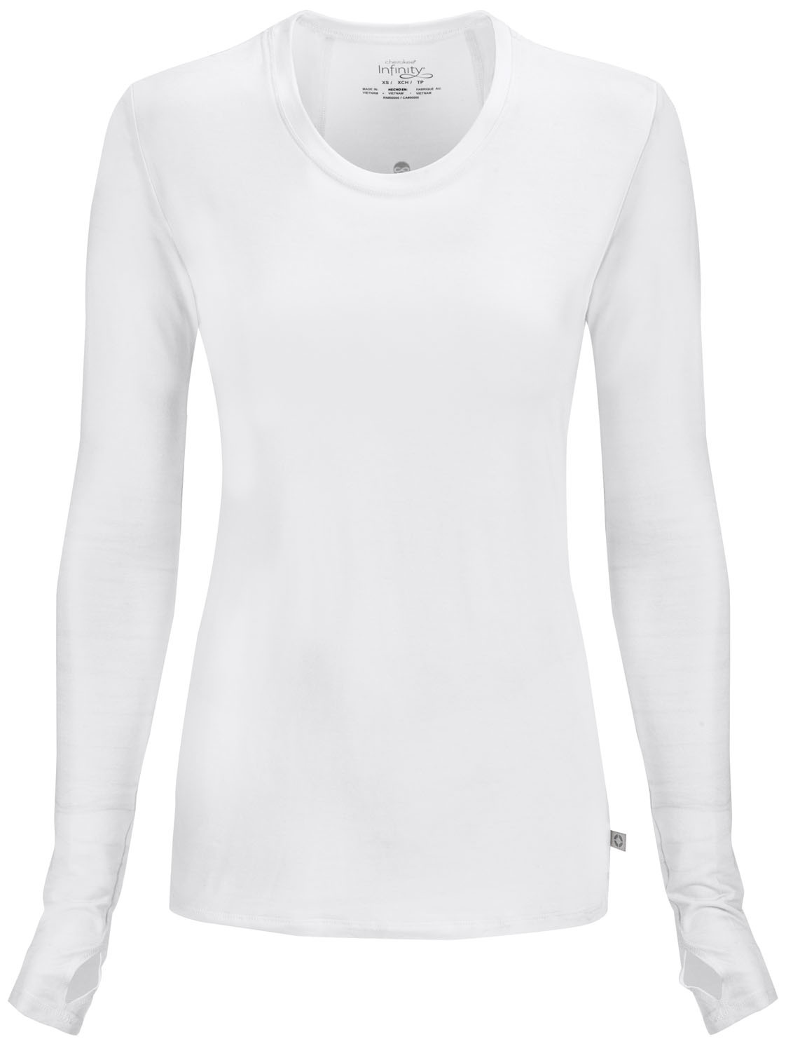 CHEROKEE White Long Sleeve Women's Underscrub Shirts 2626A