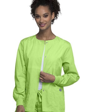 CHEROKEE WORKWEAR Lime Green Cherokee Workwear Women's Warm-Up Jacket 4350 LMGW