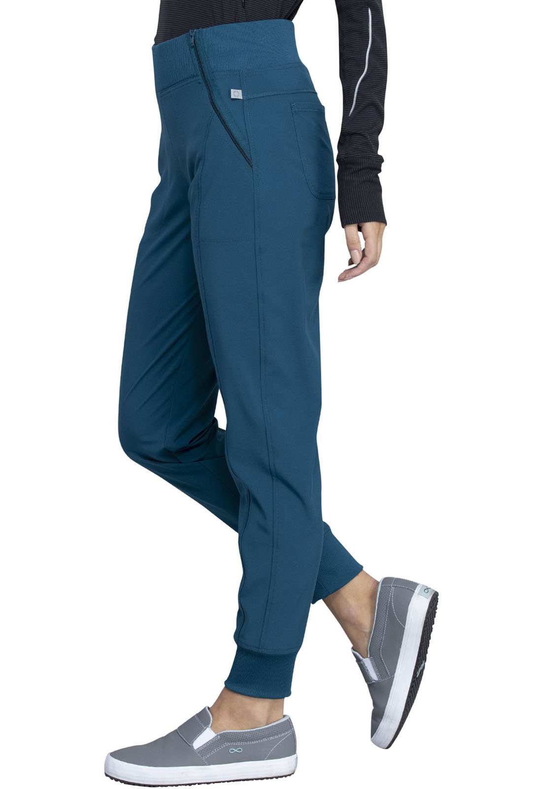 CHEROKEE Caribbean Blue Cherokee Tall Women's Mid-Rise Jogger Scrub Pants CK110AT