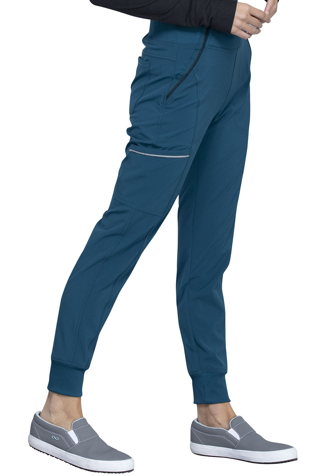 CHEROKEE Caribbean Blue Cherokee Tall Women's Mid-Rise Jogger Scrub Pants CK110AT