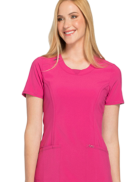 CHEROKEE Pink Cherokee Women's Round Neck Top 2624A