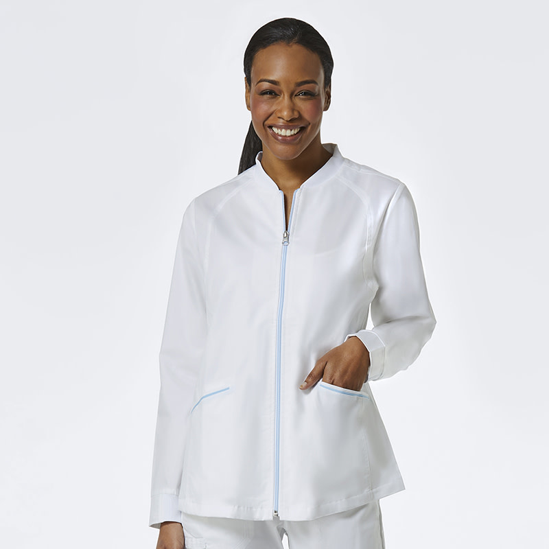 PrimaFlex White Zip Front Warm-Up Jacket 8702